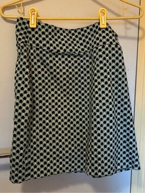 Margaret M Black, Green, & White Geometric Mini Skirt